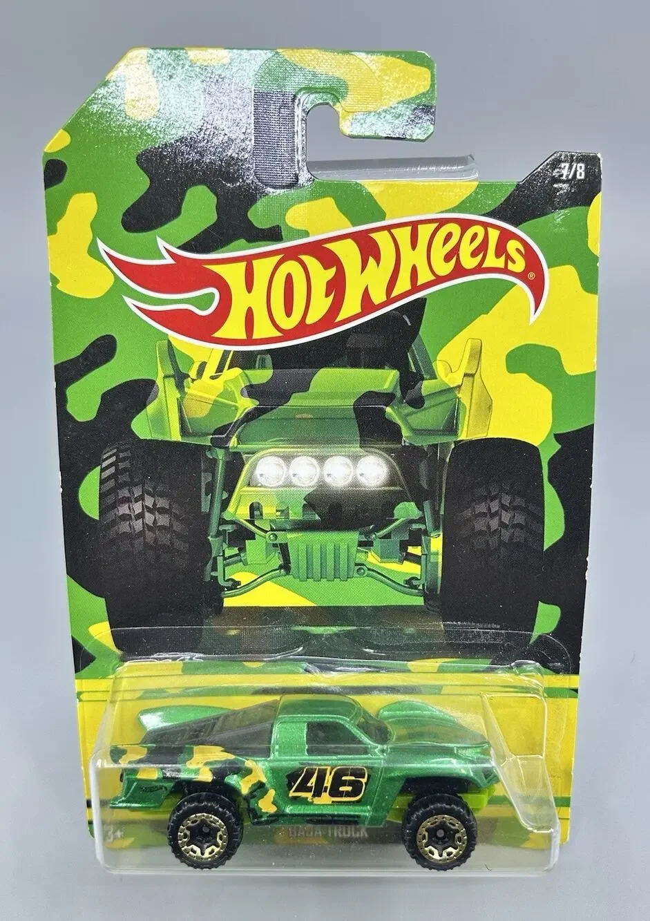 Hot Wheels BAJA TRUCK Camouflage Series 7/8 Green Yellow 1:64 Diecast Mattel NOC
